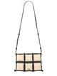 Cult Gaia Beige Cotton Canvas Cow Leather Brass Plated Metal Crossbody Bag