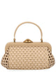 Cult Gaia Beige Cotton Rayon Cow Leather Brass Plated Metal Crossbody Bag