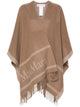 Max Mara Wool Poncho With Jacquard Logo