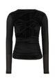 Isabel Marant Black Stretch Silk Blend Rose Top