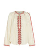 Isabel Marant Lena Beige Red Cotton T-Shirts Tops