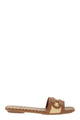 Hogan H685 - Flat Sandals In Leather And Raffia