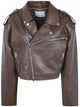 The Frankie Shop "Daphne" Cropped Biker Jacket