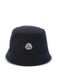 Moncler Padded Navy Hat With Logo Patch
