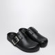 Loewe Black Leather Sabot Ease Buckle