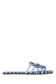 Loewe Light Blue Canvas Paula S Ibiza Petal Anagram Slippers