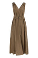 Brunello Cucinelli Techno Cotton Poplin Dress With Belt And Precious Shoulder Detail