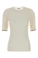 Brunello Cucinelli Ivory Cashmere Blend T-Shirt