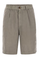 Brunello Cucinelli Bermuda Shorts In Light Délavé Linen Canvas