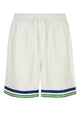 Casablanca White Satin Bermuda Shorts
