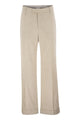Brunello Cucinelli Virgin Wool And Cashmere Tailored Trousers With Turn-Up Hem