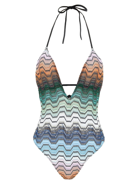 Missoni Greek Pattern One-Piece Swimsuit