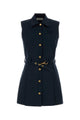 Miu Miu Navy Blue Poplin Mini Dress