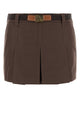 Miu Miu Brown Cotton Blend Mini Skirt