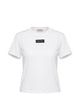 Miu Miu Crew-Neck Logo-Patch T-Shirt