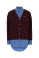 Miu Miu Burgundy Wool Cardigan