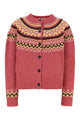 Miu Miu Dark Pink Wool Oversize Cardigan