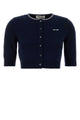 Miu Miu Blu Bianco Cotton Cardigan