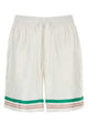Casablanca White Satin Bermuda Shorts