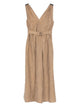 Brunello Cucinelli V-Neck Belted Midi Dress