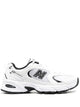 New Balance White Synthetic Mesh Sneakers