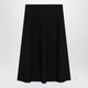 Max Mara Flared Midi Skirt In Viscose Crêpe Yarn, Black