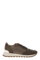 Brunello Cucinelli Suede And Techno Fabric Runners With Precious Toe