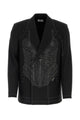 Off-White Black Stretch Polyester Blend Blazer