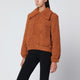 Patou Pumpkin-Coloured Faux Fur Bomber Jacket