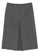 Prada Pleated Wool Midi Skirt