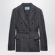 Prada Doublebreasted Wool Jacket With Check Pattern