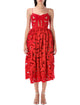 Self-Portrait Embroidered Midi Dress With Bow