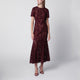Self-Portrait Burgundy Lace Midi Dress With Removable Belt