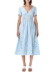Self-Portrait Embroidered Midi Cotton Dress