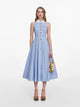 Self-Portrait Striped Cotton Midi Dress