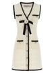 Self Portrait 'White Pointelle Knit Mini' Dress