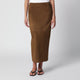 Nour Hammour Selly Brown Suede Maxi Skirt