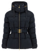 Elisabetta Franchi Belted Down Jacket With Logo Buckle