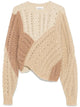 Isabel Marant Etoile Beige Patchwork Cable Knit Sweater Marant Étoile