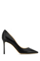 Jimmy Choo Black Leather Romy 85 Pumps