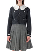 Self-Portrait Self-Portrait Charcoal Knit Lace Collar Cardigan