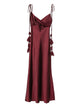 Self-Portrait Self-Portrait Burgundy Satin Midi Dress