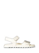 Roger Vivier Ivory Leather Sandals With Crystal Buckle