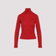 Celine Red Wool Turtleneck Top