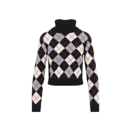 Celine Black White And Grey Wool Sweater