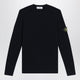 Stone Island Navy Blue Ribbed Crew-Neck Sweater