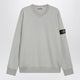 Stone Island Pearl Grey Cotton Crewneck Sweatshirt