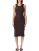 Loewe This Minimalist Loewe Dress In Stretch Cotton In A Rich Brown Shade Is Crafted In Portugal From Lightweight Ribbed Cotton, Featuring A Slim Fit, Knee Length, A Scoop Neck, And Straps With Loe
