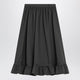 Mm6 Maison Margiela Grey Midi Skirt With Ruffled Flounce Hem