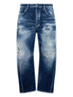 Dsquared2 5 Pockets Navy Blue Cotton Elastane Pants